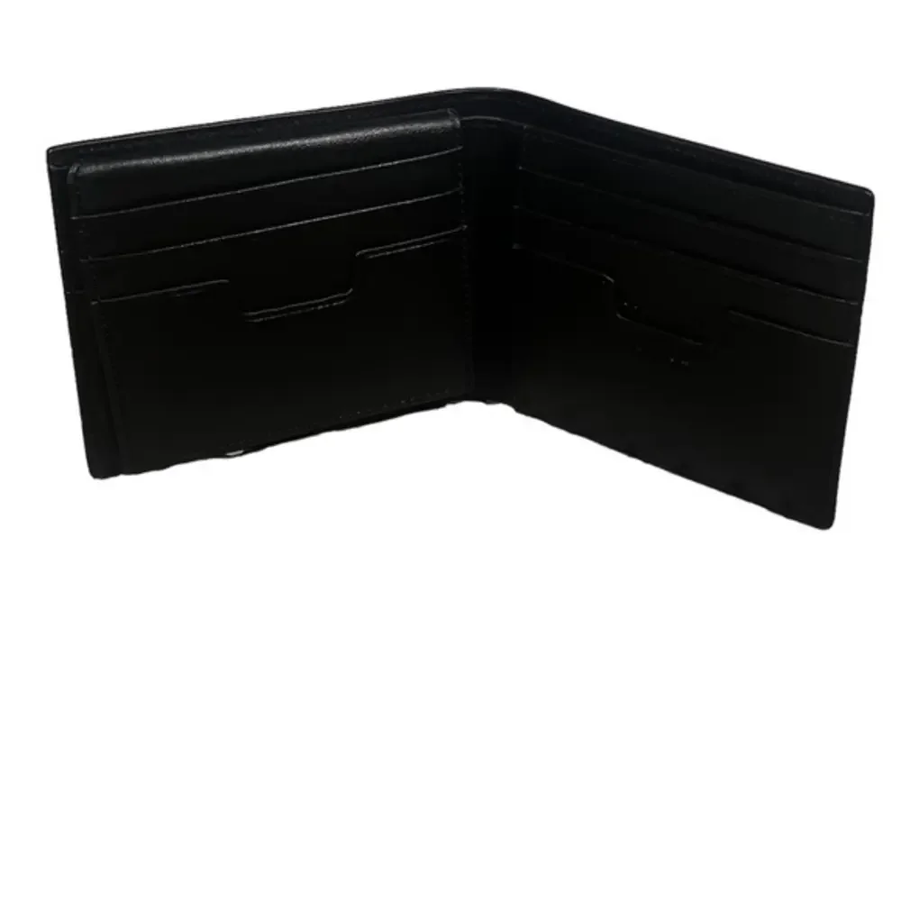 NWOT Cole Haan‎ Black Brogue Edge Bifold Leather Wallet